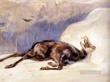 ジョン・フレデリック・ルイス Painting - チロル動物で描かれたシャモア ジョン・フレデリック・ルイス